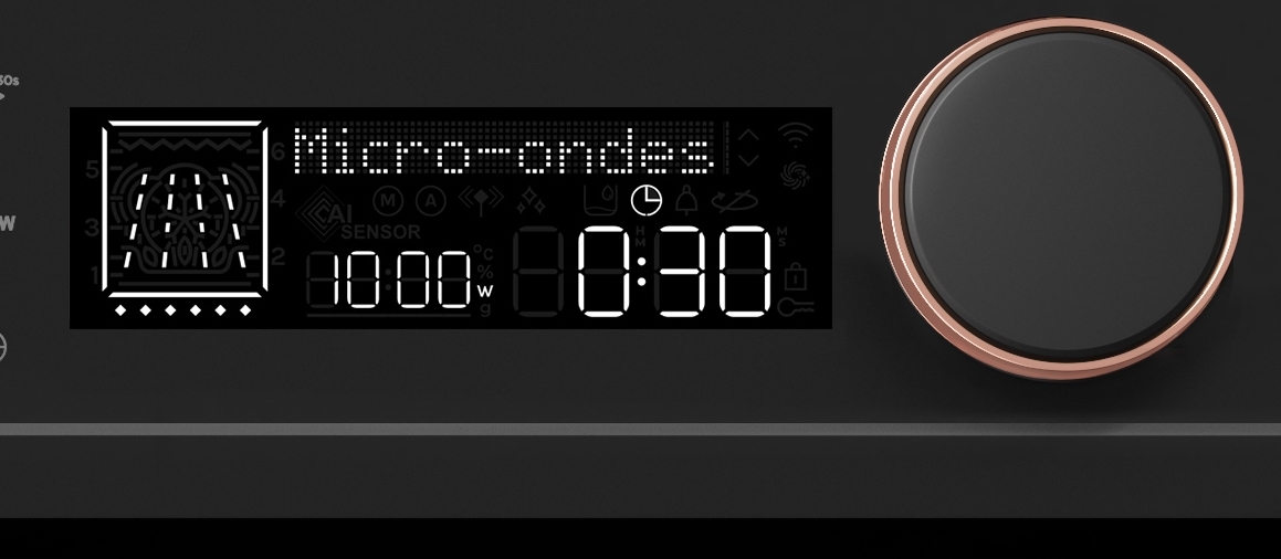 LCD diplej Gourmet mikrovlnné trouby De Dietrich DKC4536H